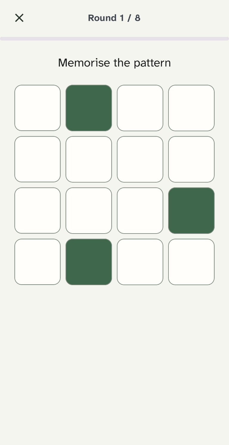 MindScape memory game in progress